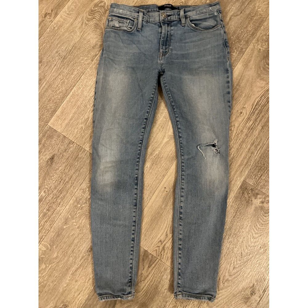 HUDSON Nico Midrise Super Skinny Jeans‎ Women's Size 27 Distressed Knee